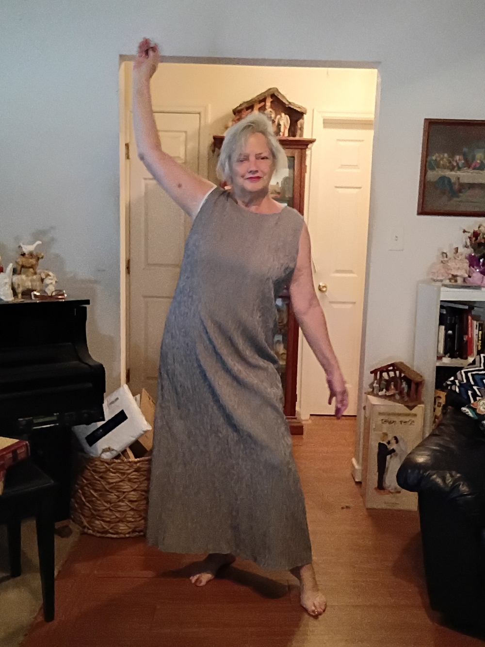 Talbots Sleeveless Maxi Dress in Heather Gray